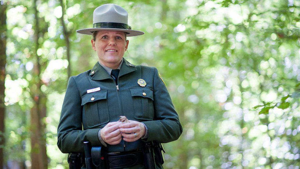Couldn't hear you Park Ranger Carl, can you speak up #ParksAndRecreation #AndySamberg #Shorts Image of Park Ranger Carl