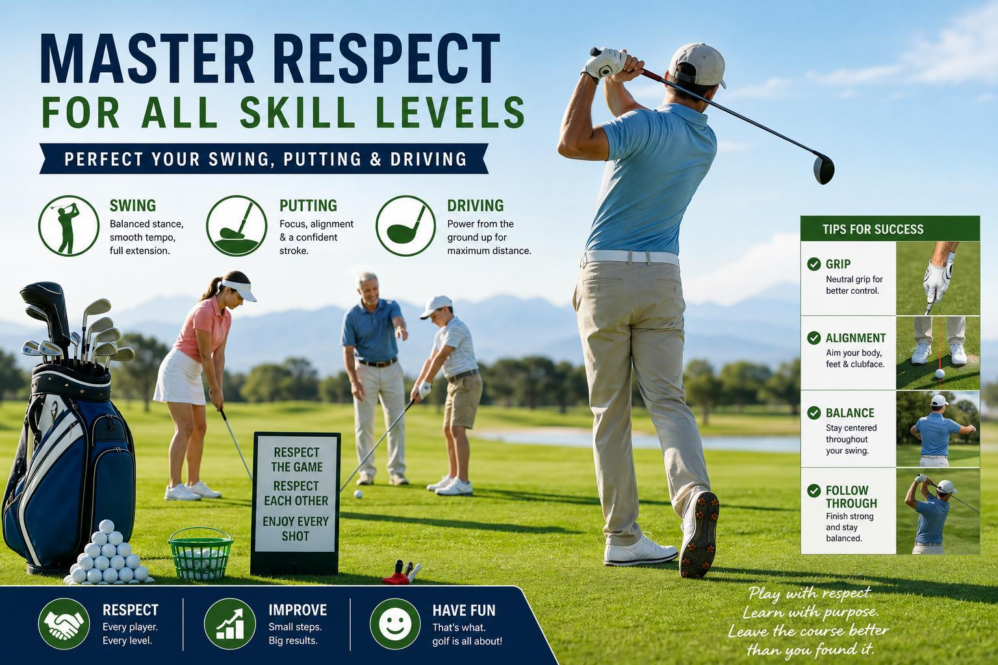 Master Respect for All Skill Levels: Perfect Your Swing, Putting & Driving Master Respect for All Skill Levels: Perfect Your Swing, Putting & Driving