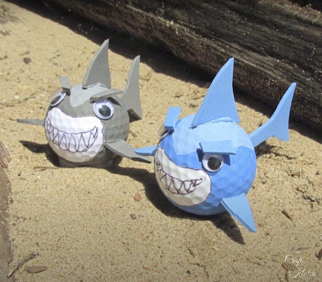 shark-themed golf balls