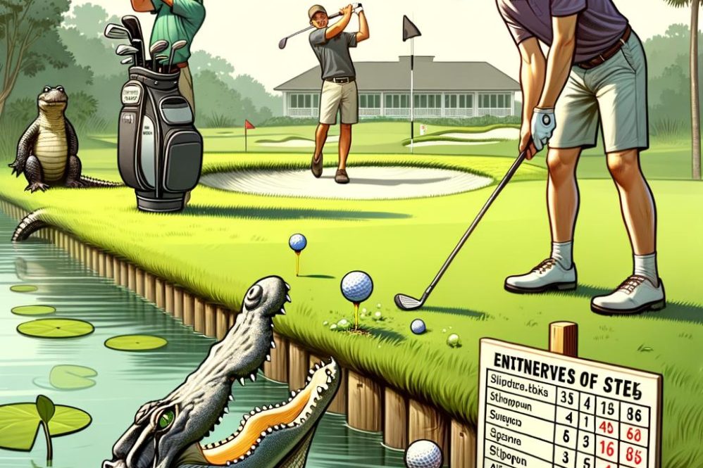 Golf Nerves of Steel: Whaley Escapes Water Hazard with Gator Watching