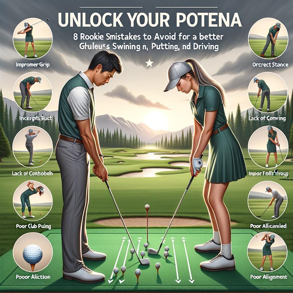 Unlock Your Golf Potential: 8 Rookie Mistakes to Avoid for a Better Swing, Putting, and Driving Unlock Your Golf Potential: 8 Rookie Mistakes to Avoid for a Better Swing, Putting, and Driving